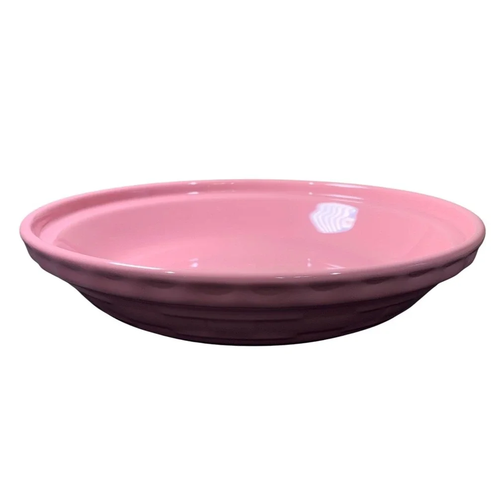 NIB Longaberger Pottery Pie Plate Cornflower Pink 9